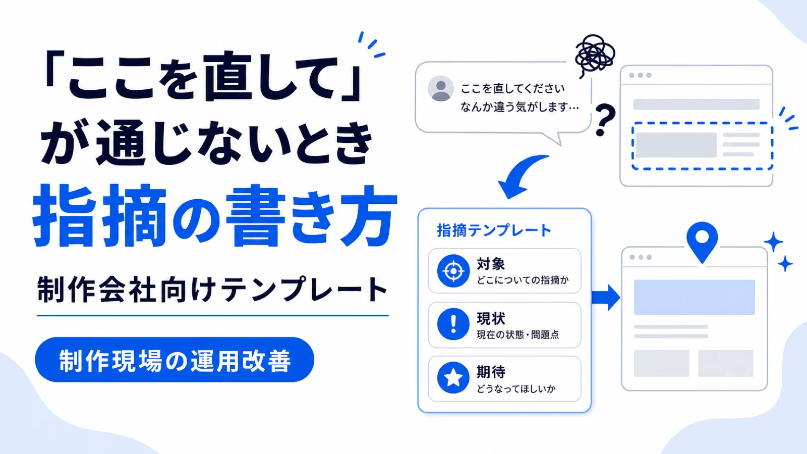 「ここを直して」が通じないときの指摘の書き方｜制作会社向けテンプレート